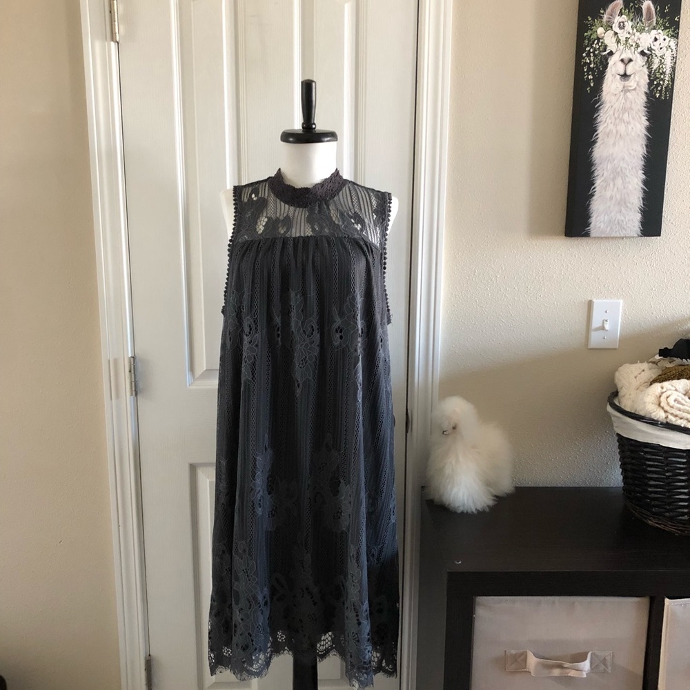 Maurice's XL Charcoal Lace Dress